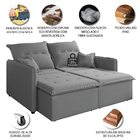 Sofá Cama Retrátil e Reclinável 2m 3 Lugares Bipartido Com Mo