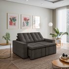 Sofá Cama Retrátil E Reclinável 3 Lugares 180cm Em Linho Palm