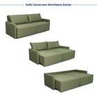 Sofá Cama Retrátil E Reclinável 3 Lugares 200cm Em Linho Bara