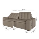 Sofá Cama Retrátil E Reclinável 3 Lugares 200cm Em Veludo Pal