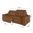 Sofá Cama Retrátil E Reclinável 3 Lugares 200cm Em Veludo Pal