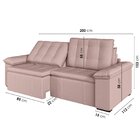 Sofá Cama Retrátil E Reclinável 3 Lugares 200cm Veludo Com Mo