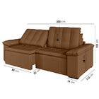 Sofá Cama Retrátil E Reclinável 3 Lugares 200cm Veludo Com Mo