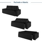 Sofá Cama Retrátil E Reclinável 3 Lugares 200cm Veludo Palmei