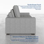 Sofá Cama Retrátil E Reclinável 3 Lugares 220cm Em Linho Palm