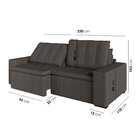 Sofá Cama Retrátil E Reclinável 3 Lugares 220cm Em Linho Palm