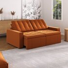 Sofá Cama Retrátil E Reclinável 3 Lugares 220cm Em Veludo Pal