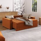 Sofá Cama Retrátil E Reclinável 3 Lugares 220cm Em Veludo Pal