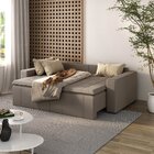 Sofá Cama Retrátil E Reclinável 3 Lugares 220cm Em Veludo Pal