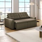 Sofá Cama Retrátil E Reclinável 3 Lugares 220cm Em Veludo Pal