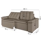 Sofá Cama Retrátil E Reclinável 3 Lugares 220cm Veludo Com Mo