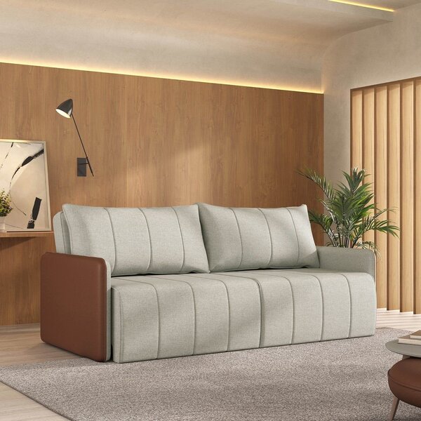 Sofá Cama Retrátil E Reclinável 3 Lugares 225cm Jequitibá Cab