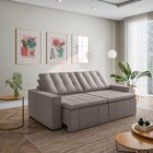 Sofá Cama Retrátil E Reclinável 3 Lugares 260cm Em Linho Palm