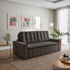 Sofá Cama Retrátil E Reclinável 3 Lugares 260cm Em Linho Palm