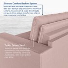 Sofá Cama Retrátil E Reclinável 3 Lugares 260cm Em Veludo Pal