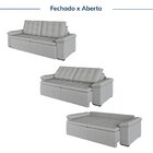 Sofá Cama Retrátil E Reclinável 3 Lugares 260cm Linho Com Mol