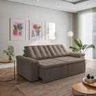 Sofá Cama Retrátil E Reclinável 3 Lugares 260cm Veludo Com Mo