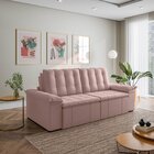 Sofá Cama Retrátil E Reclinável 3 Lugares 260cm Veludo Com Mo