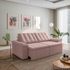 Sofá Cama Retrátil E Reclinável 3 Lugares 260cm Veludo Com Mo