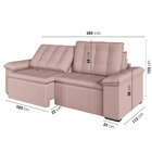 Sofá Cama Retrátil E Reclinável 3 Lugares 260cm Veludo Com Mo