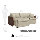 Sofá Cama Retrátil E Reclinável 3 Lugares Bipartido 234cm Bel