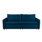 Sofá Cama Retrátil E Reclinável 4 Lugares 225cm Em Veludo Com