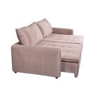 Sofá Cama Retrátil E Reclinável 4 Lugares 225cm Em Veludo Com