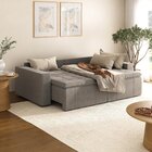 Sofá Cama Retrátil E Reclinável 4 Lugares 240cm Em Linho Palm