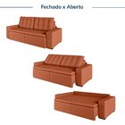 Sofá Cama Retrátil E Reclinável 4 Lugares 240cm Em Veludo Pal