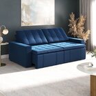 Sofá Cama Retrátil E Reclinável 4 Lugares 240cm Em Veludo Pal
