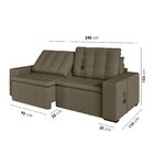 Sofá Cama Retrátil E Reclinável 4 Lugares 240cm Em Veludo Pal