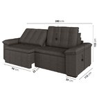 Sofá Cama Retrátil E Reclinável 4 Lugares 240cm Linho Com Mol