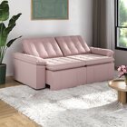 Sofá Cama Retrátil E Reclinável 4 Lugares 240cm Veludo Com Mo