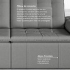 Sofá Cama Retrátil E Reclinável 4 Lugares 240cm Veludo Com Mo