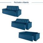 Sofá Cama Retrátil E Reclinável 4 Lugares 240cm Veludo Com Mo