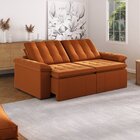 Sofá Cama Retrátil E Reclinável 4 Lugares 240cm Veludo Com Mo