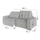 Sofá Cama Retrátil E Reclinável 4 Lugares 280cm Em Linho Palm