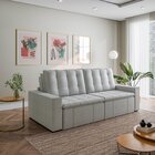 Sofá Cama Retrátil E Reclinável 4 Lugares 280cm Em Linho Palm