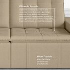 Sofá Cama Retrátil E Reclinável 4 Lugares 280cm Em Veludo Pal