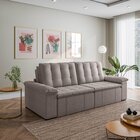 Sofá Cama Retrátil E Reclinável 4 Lugares 280cm Linho Com Mol