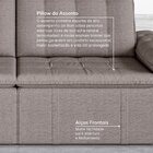 Sofá Cama Retrátil E Reclinável 4 Lugares 280cm Linho Com Mol