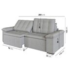 Sofá Cama Retrátil E Reclinável 4 Lugares 280cm Linho Com Mol