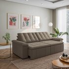 Sofá Cama Retrátil E Reclinável 4 Lugares 280cm Veludo Com Mo