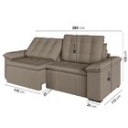 Sofá Cama Retrátil E Reclinável 4 Lugares 280cm Veludo Com Mo