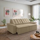 Sofá Cama Retrátil E Reclinável 4 Lugares 280cm Veludo Com Mo