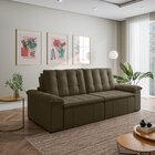 Sofá Cama Retrátil E Reclinável 4 Lugares 280cm Veludo Com Mo