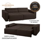 Sofá Cama Retrátil E Reclinável 4 Lugares Nepal Marrom