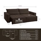 Sofá Cama Retrátil E Reclinável 4 Lugares Nepal Marrom