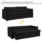 Sofá Cama Retrátil E Reclinável Aurora Preto