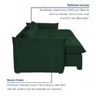 Sofá Cama Retrátil E Reclinável Aurora Veludo  Verde